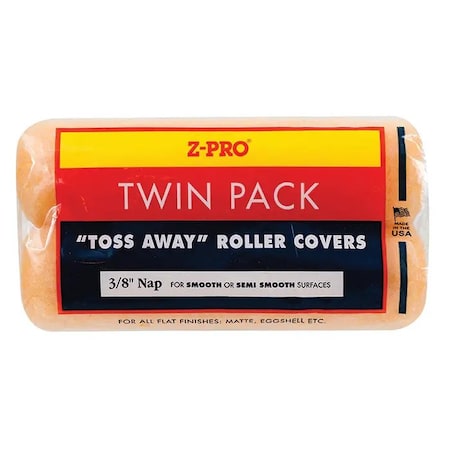 Premier 9" x 3/8" Nap Z-Pro Roller Cover, Twin-Pack 741Z